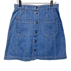 Vintage Liz Wear Button Down Denim Jean Skirt 80s 90s Size SMALL